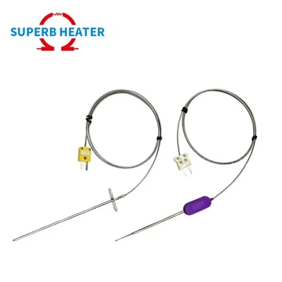 Vlastní sonda z nerezové oceli Vysoko teploty průmyslového teplotního senzoru s termočlánkem typu konektoru k